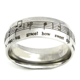 Amazing Grace Music Silver Ring