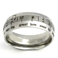 Amazing Grace Music Silver Ring