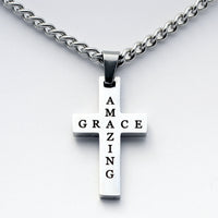 Amazing Grace Silver Cross Pendant