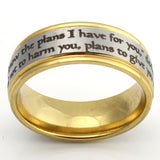 Jeremiah 29:11 - Silver and Gold Scripture Ring