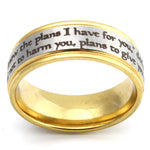 Jeremiah 29:11 - Silver and Gold Scripture Ring