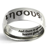 Jesus in English, Hebrew and Greek - Shiny Silver Ring