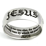 Jesus in English, Hebrew and Greek - Shiny Silver Ring