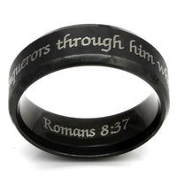 More than Conquerors Black Beveled Ring