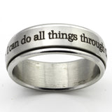 Philippians 4:13 - Silver Spinner Ring