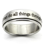 Philippians 4:13 - Silver Spinner Ring