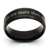More than Conquerors Black Beveled Ring