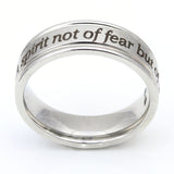 No Fear Silver Scripture Ring